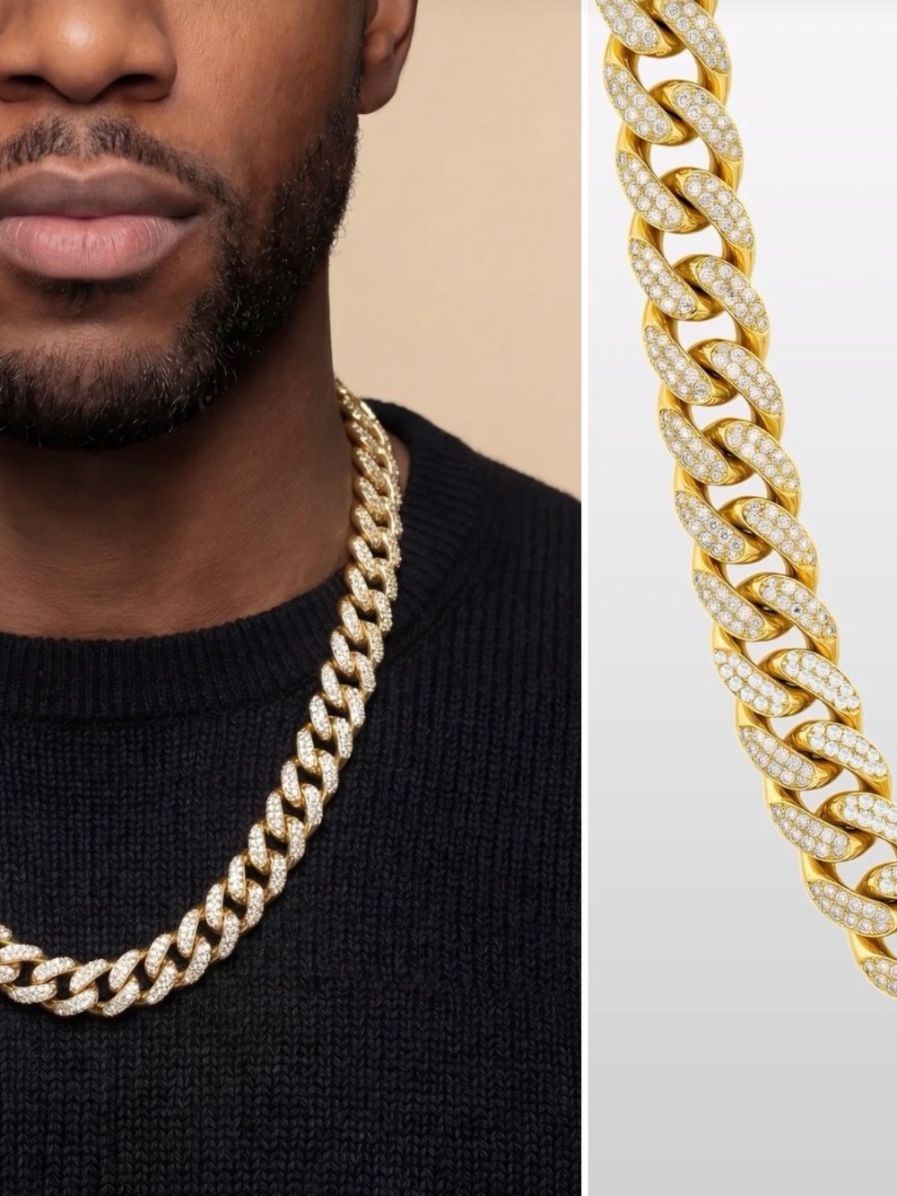 Iced Cuban Gold Necklace 26” (10mm)